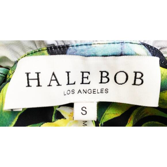 Hale Bob Women's Faux Wrap Ruched Smocked Shoulder Bodycon Mini Dress Tassle Tie - Picture 10 of 12